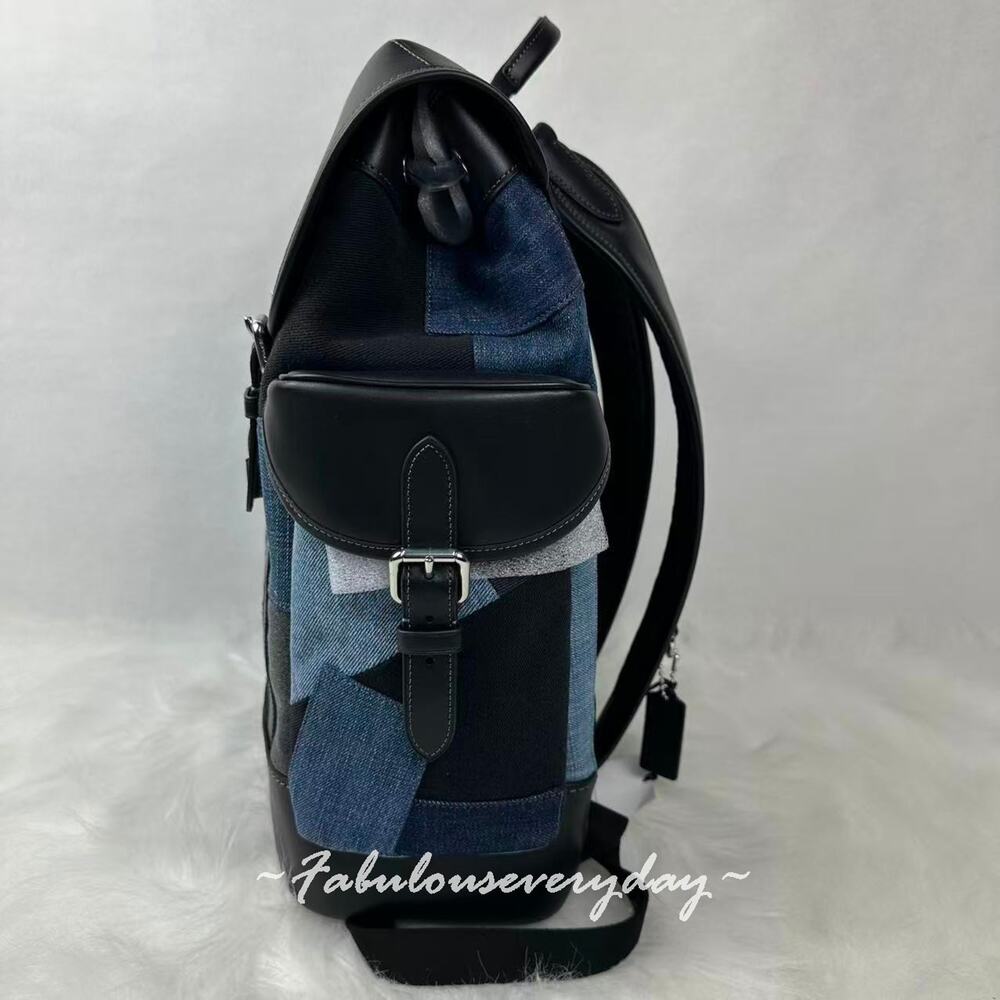 Coach Men's Hitch Backpack With Patchwork In Deni… - image 5